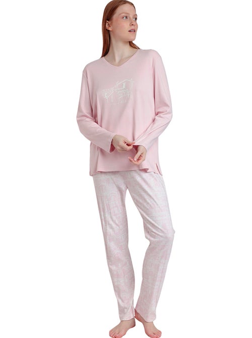 Pigiama a maniche lunghe con scollo a V da donna ADMAS La Vie Est Belle - Kiabi Pigiama a maniche lunghe con scollo a V da donna ADMAS La Vie Est Belle - Kiabi