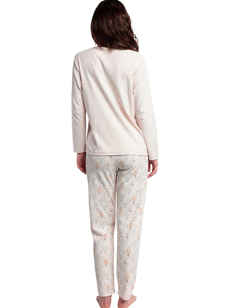 Pigiama a maniche lunghe da donna ADMAS Enjoy Every Moment Beige - Kiabi