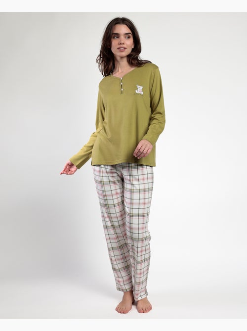 Pigiama a maniche lunghe da donna ADMAS Smile Everyday con patta - Kiabi Pigiama a maniche lunghe da donna ADMAS Smile Everyday con patta - Kiabi