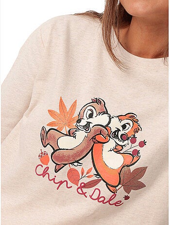 Pigiama a maniche lunghe da donna DISNEY Chip N'Dale in peluche