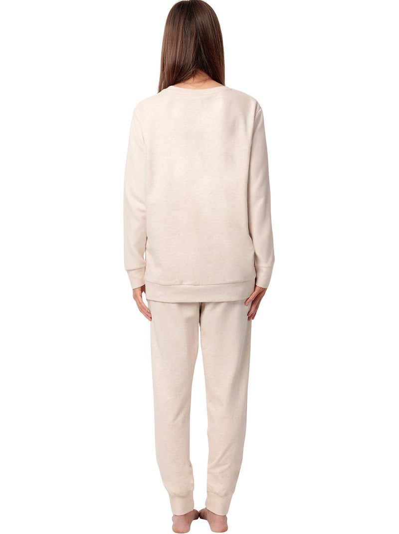 Pigiama a maniche lunghe da donna DISNEY Chip N'Dale in peluche Beige - Kiabi