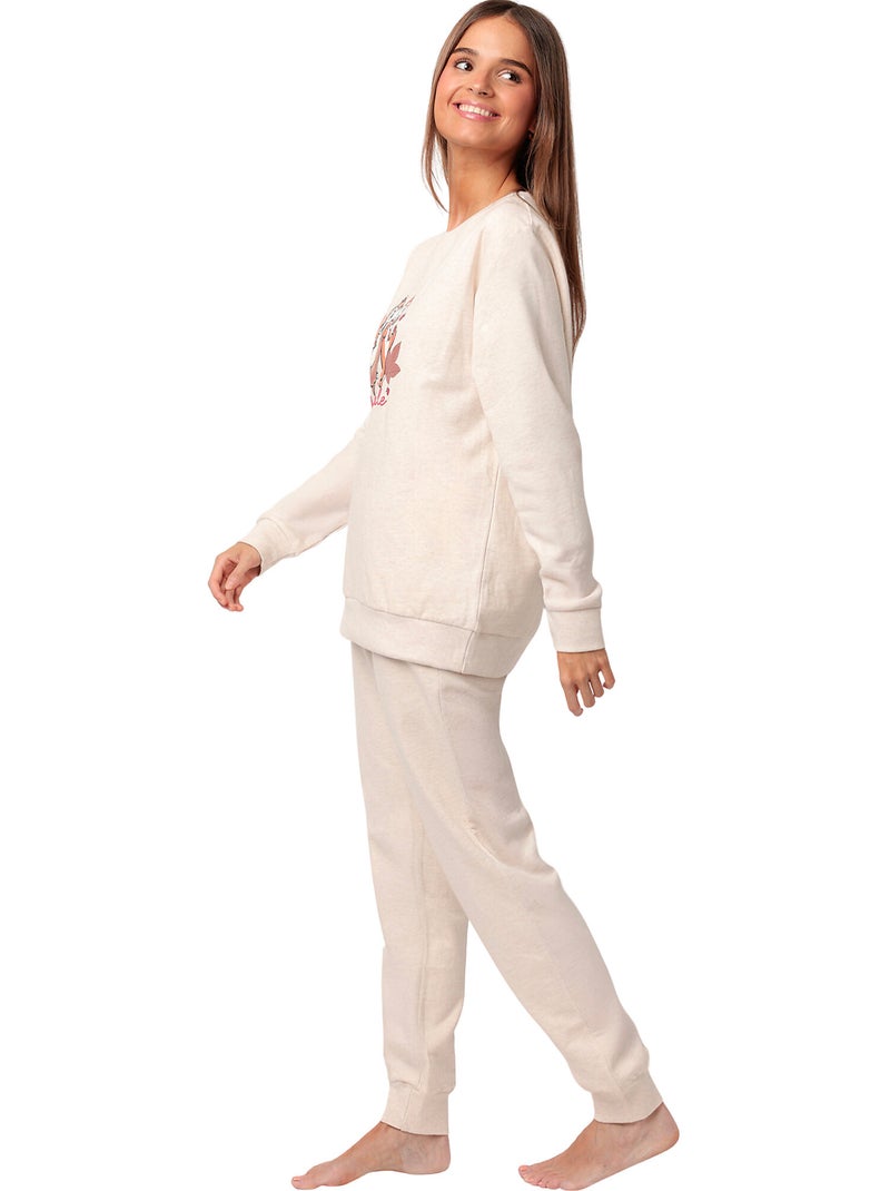 Pigiama a maniche lunghe da donna DISNEY Chip N'Dale in peluche Beige - Kiabi