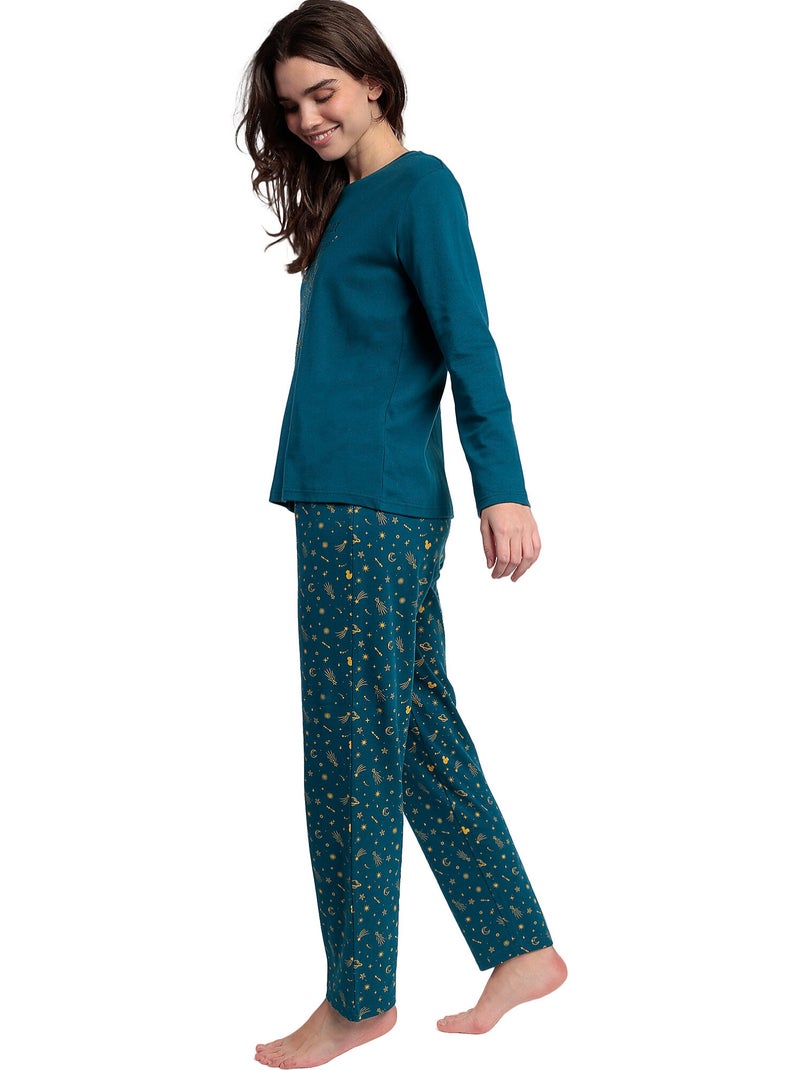 Pigiama a maniche lunghe da donna DISNEY Cosmic Wheel Blu - Kiabi