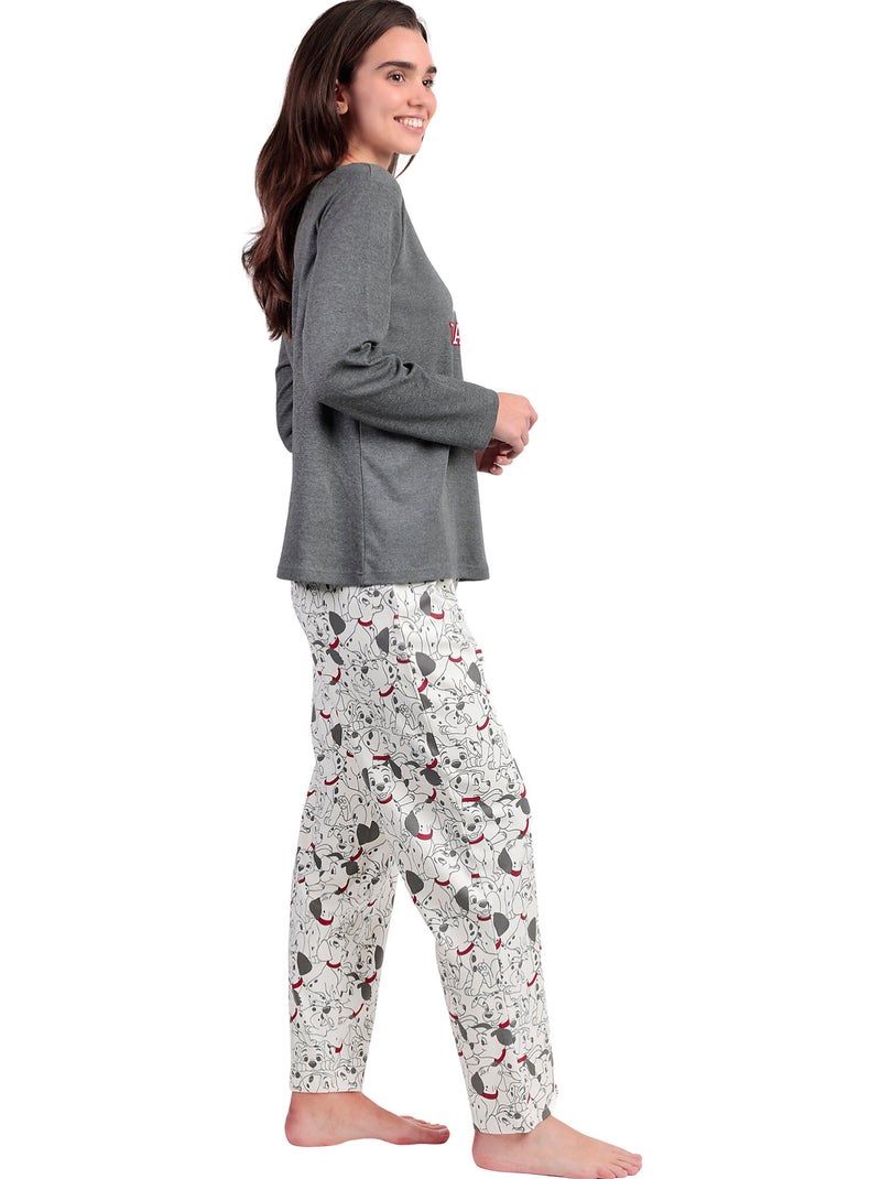 Pigiama a maniche lunghe da donna DISNEY Dalmata Varsity Grigio - Kiabi