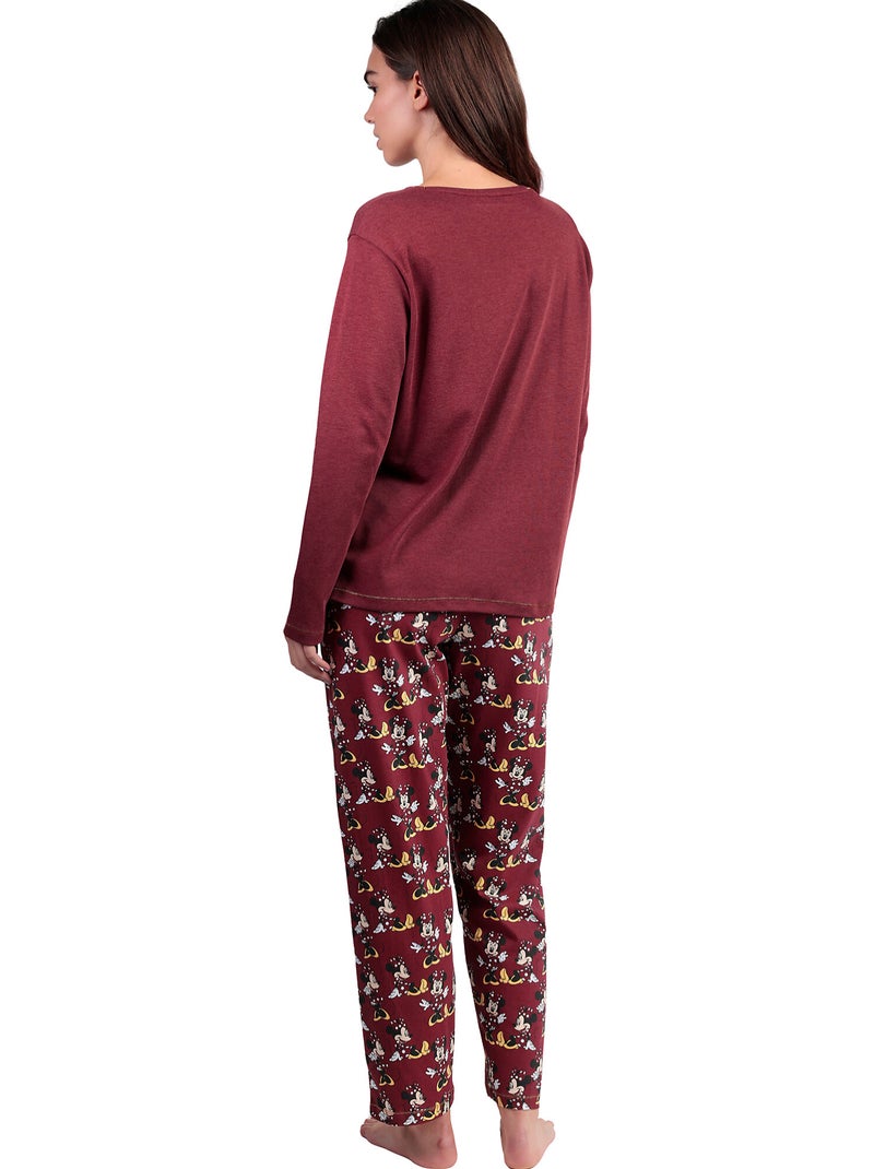 Pigiama a maniche lunghe da donna DISNEY Minnie Mouse Bordeaux - Kiabi