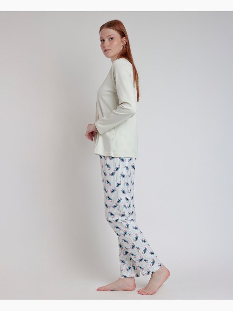 Pigiama a maniche lunghe da donna DISNEY Stitch Menta - Kiabi