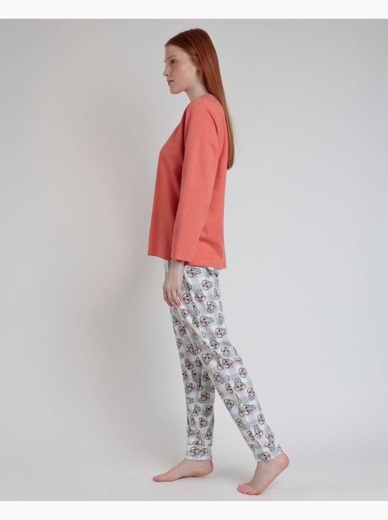 Pigiama a maniche lunghe da donna DISNEY Thumper Arancione - Kiabi