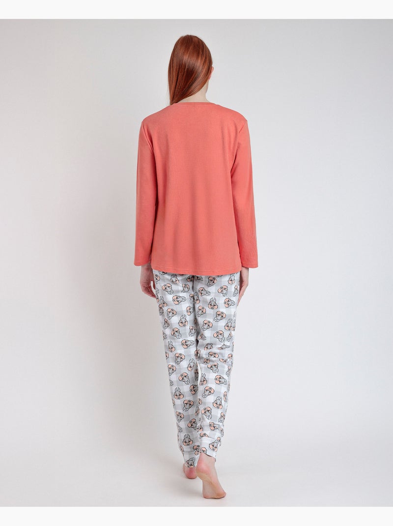 Pigiama a maniche lunghe da donna DISNEY Thumper Arancione - Kiabi