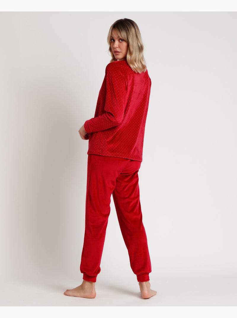 Pigiama a maniche lunghe da donna DISNEY Velvet King Mickey Bordeaux - Kiabi