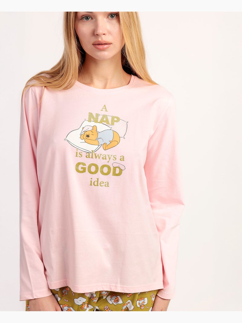 Pigiama a maniche lunghe da donna Disney Winnie Sleep Rosa - Kiabi