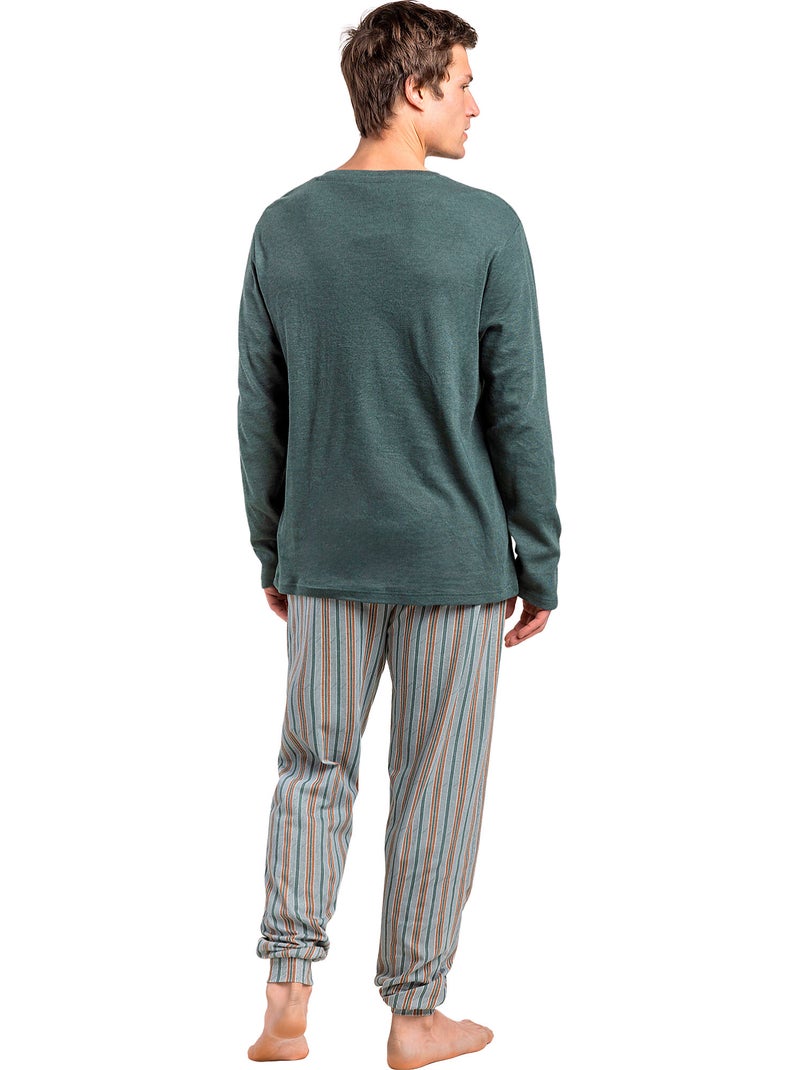 Pigiama a maniche lunghe da uomo ADMAS CLASSIC Caribou Verde - Kiabi
