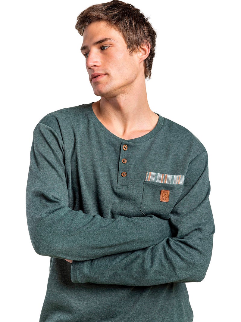Pigiama a maniche lunghe da uomo ADMAS CLASSIC Caribou Verde - Kiabi