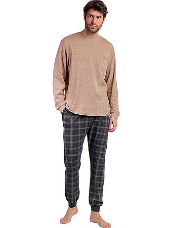 Pigiama a maniche lunghe da uomo ADMAS CLASSIC color cannella