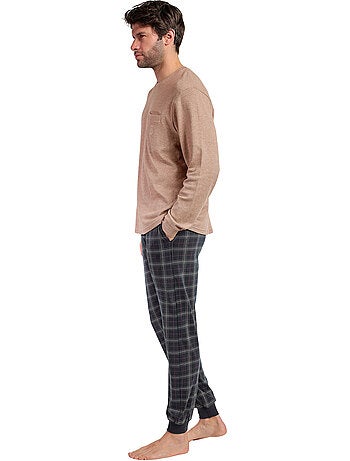 Pigiama a maniche lunghe da uomo ADMAS CLASSIC color cannella