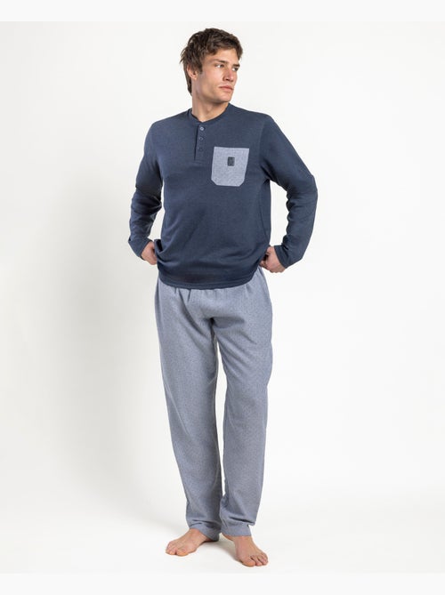 Pigiama a maniche lunghe da uomo ADMAS CLASSIC color pietra - Kiabi Pigiama a maniche lunghe da uomo ADMAS CLASSIC color pietra - Kiabi
