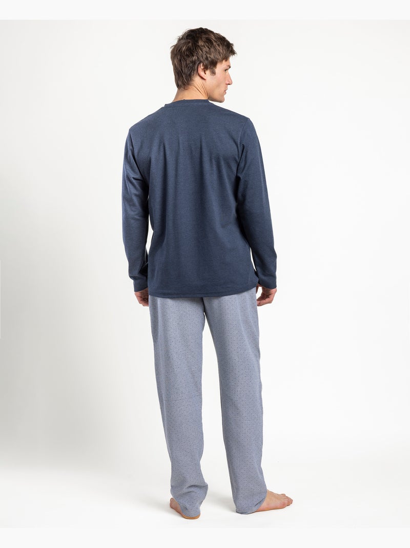 Pigiama a maniche lunghe da uomo ADMAS CLASSIC color pietra Blu - Kiabi