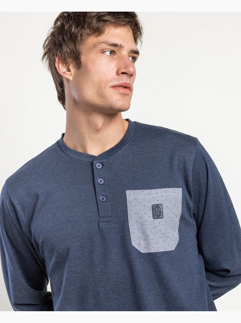 Pigiama a maniche lunghe da uomo ADMAS CLASSIC color pietra Blu - Kiabi