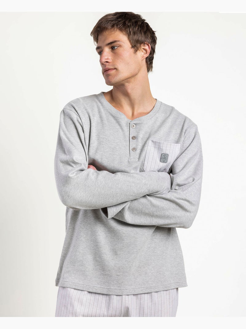 Pigiama a maniche lunghe da uomo ADMAS CLASSIC Heritage Grigio melangiato - Kiabi
