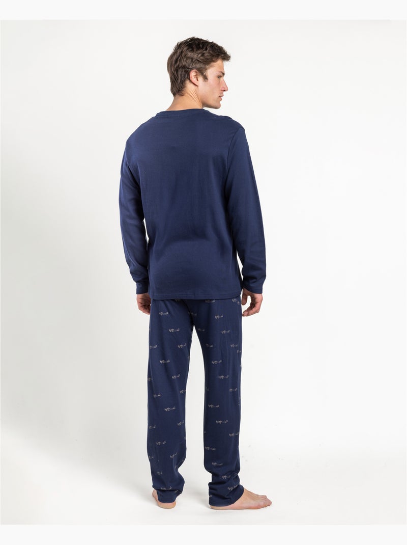 Pigiama a maniche lunghe da uomo ADMAS Follow Your Dreams Blu marino - Kiabi