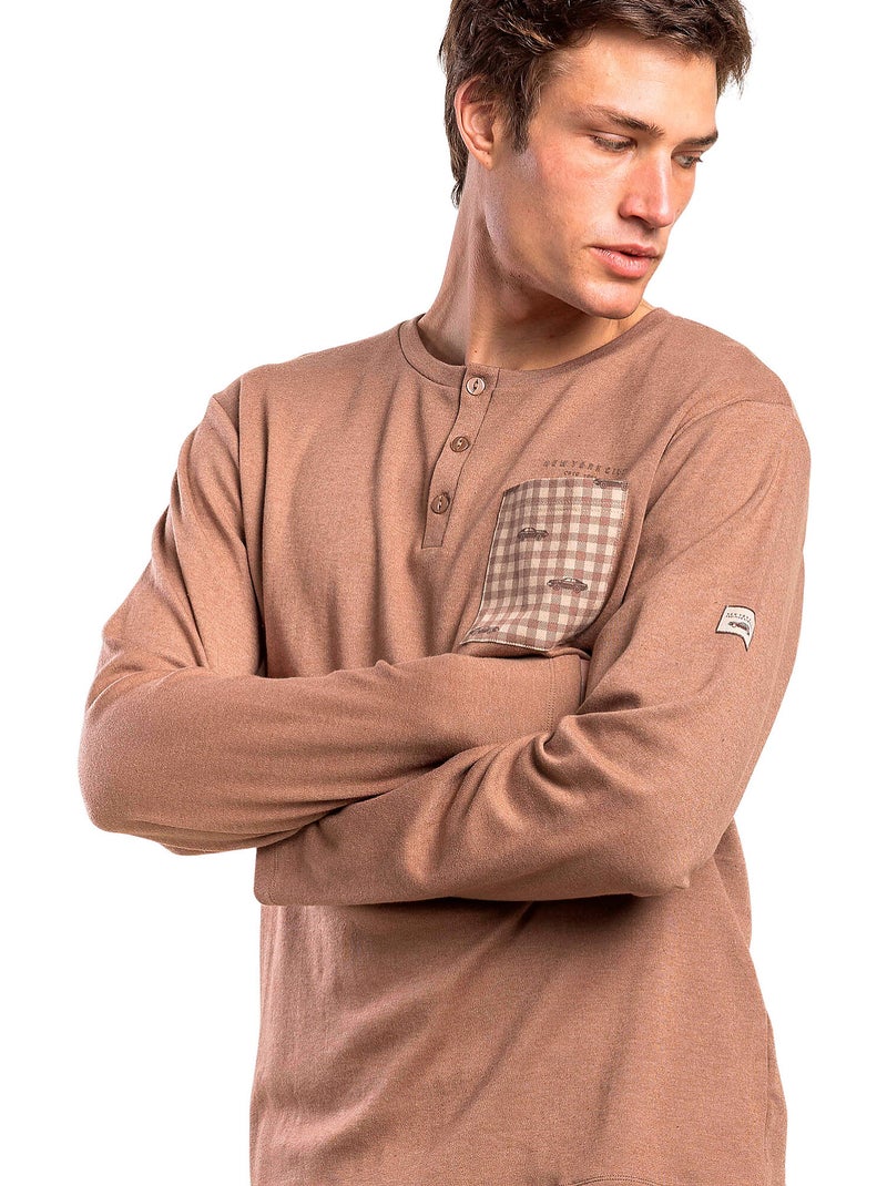 Pigiama a maniche lunghe da uomo ADMAS, marrone, New York Marrone - Kiabi