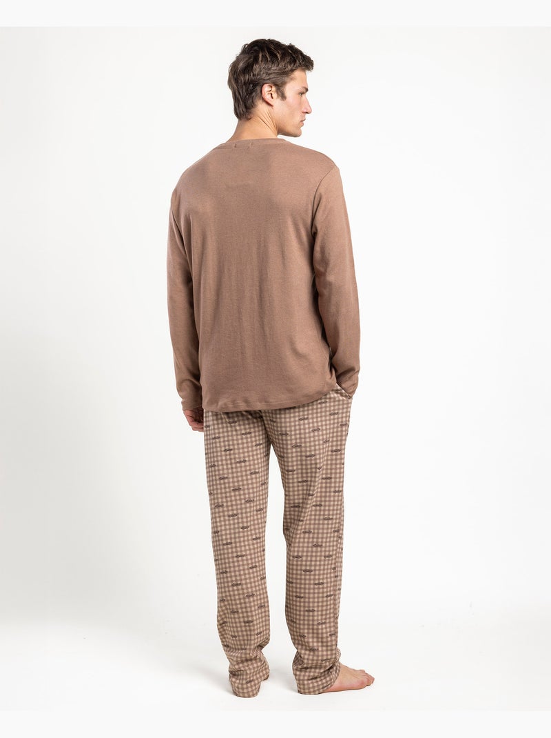 Pigiama a maniche lunghe da uomo ADMAS, marrone, New York Marrone - Kiabi