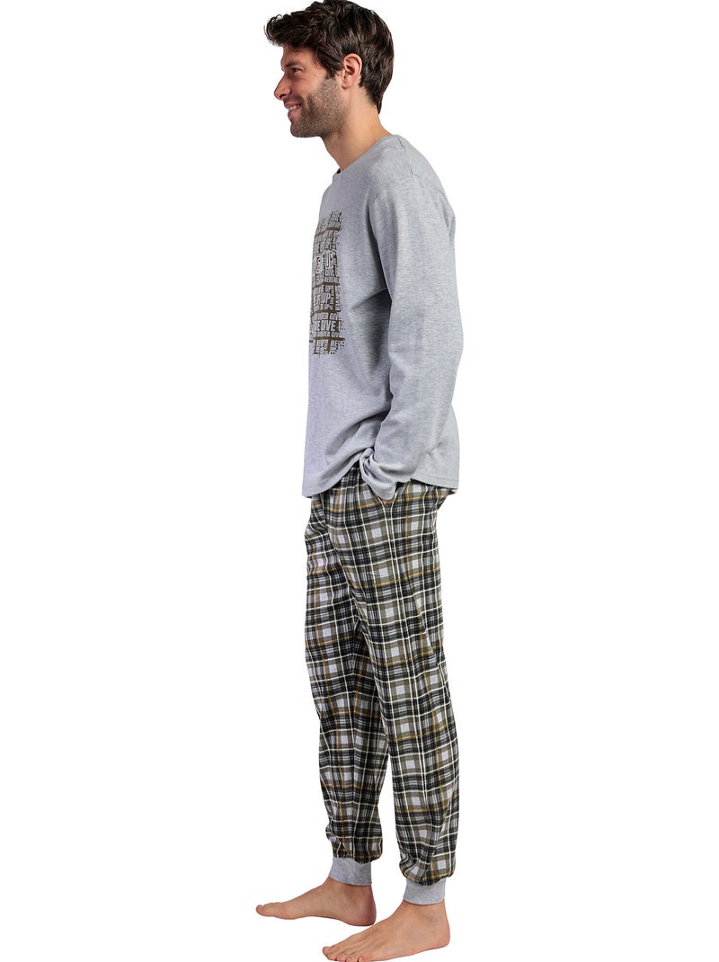 Pigiama a maniche lunghe da uomo ADMAS Never Give Up Grigio - Kiabi