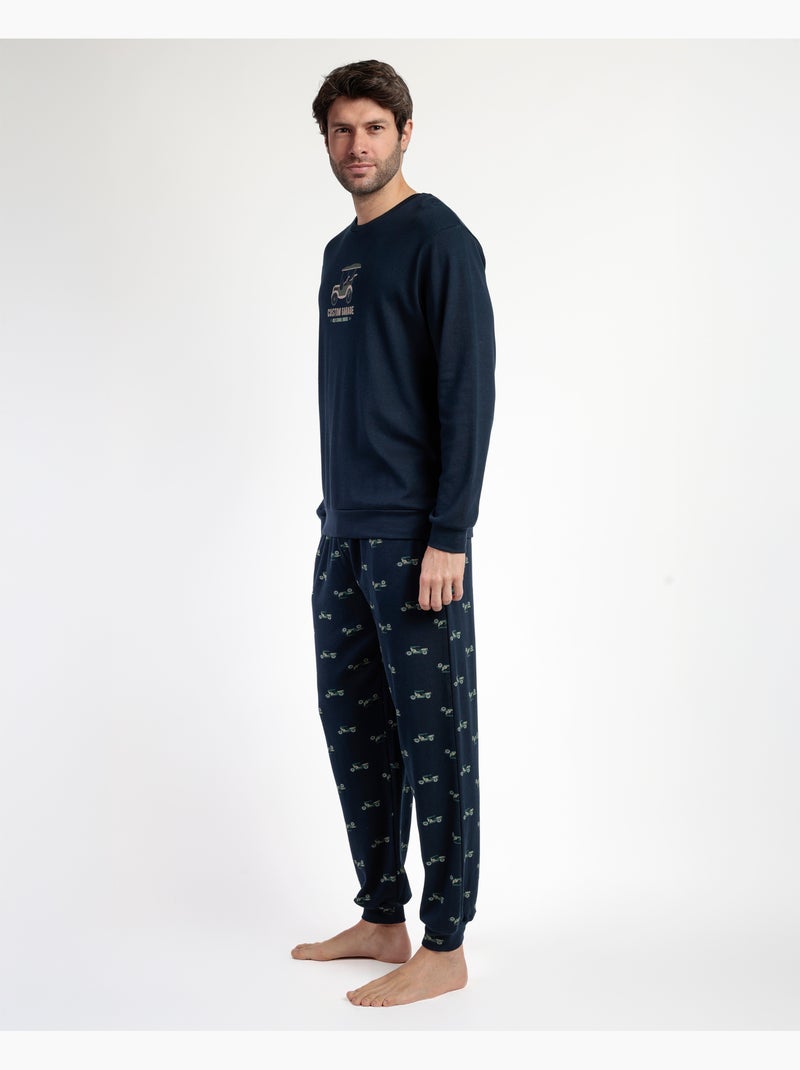 Pigiama a maniche lunghe da uomo ADMAS Old School Blu marino - Kiabi
