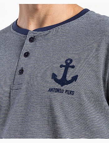 Pigiama a maniche lunghe da uomo ANTONIO MIRO con motivo Anchor