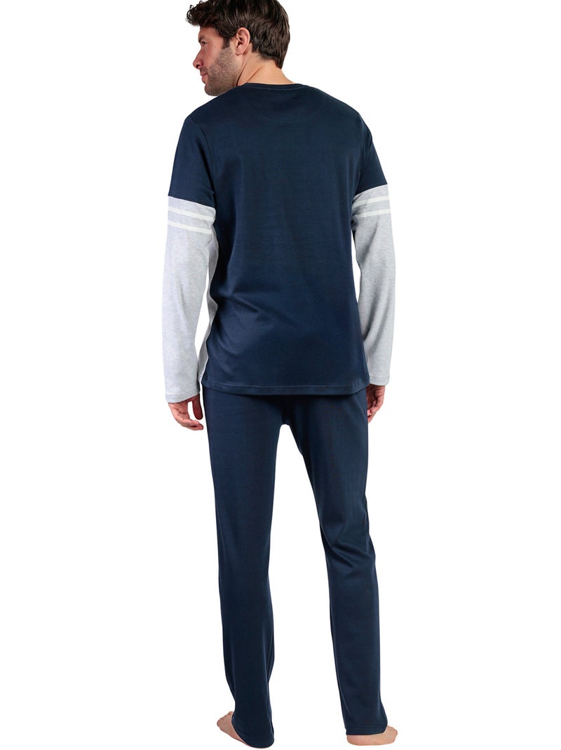 Pigiama a maniche lunghe da uomo Champions STAY AT HOME Blu marino - Kiabi