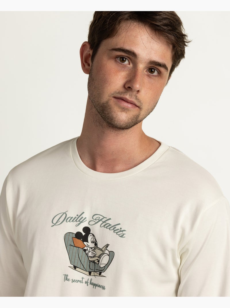 Pigiama a maniche lunghe da uomo Disney Daily Habits Grigio chiaro - Kiabi