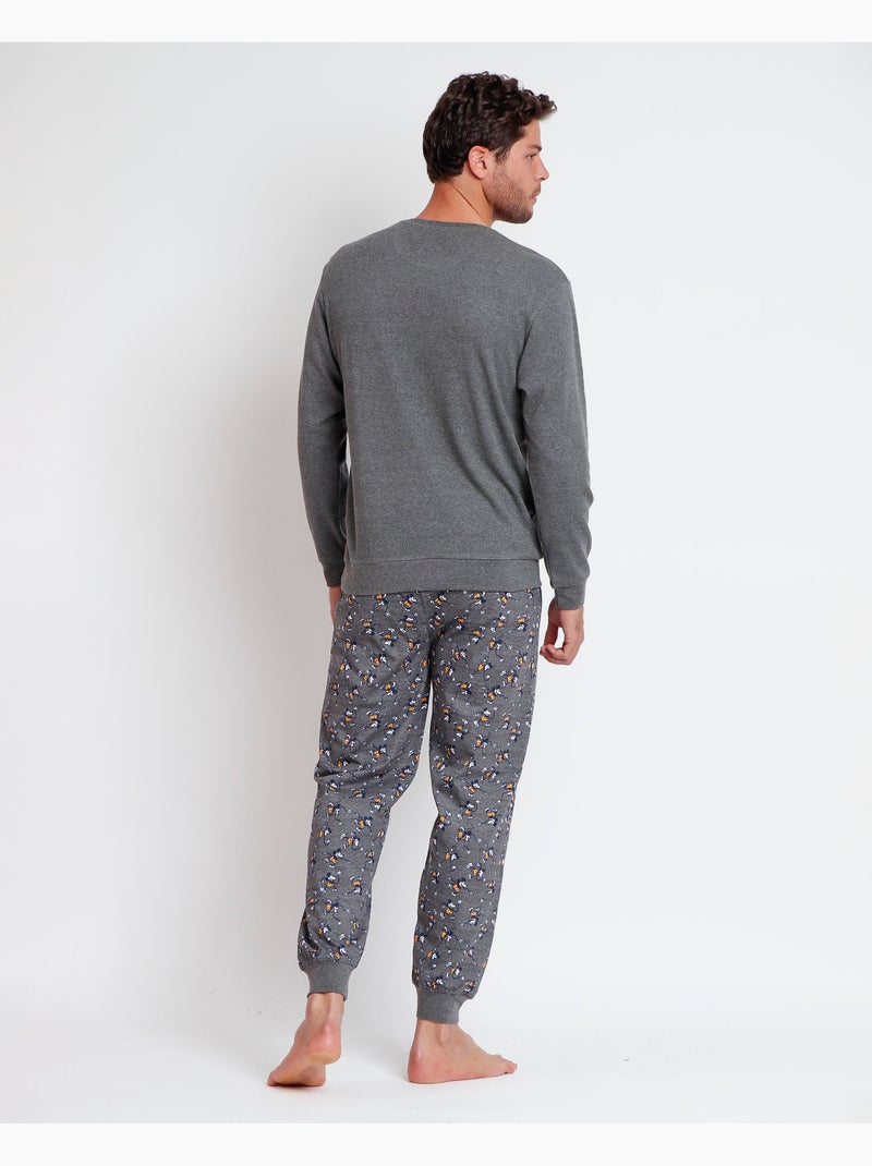 Pigiama a maniche lunghe da uomo DISNEY Express Yourself Grigio melangiato - Kiabi