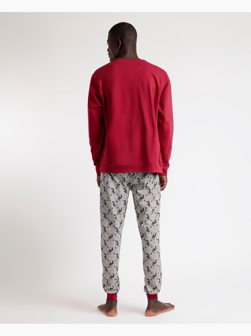 Pigiama a maniche lunghe da uomo DISNEY King Mickey Bordeaux - Kiabi