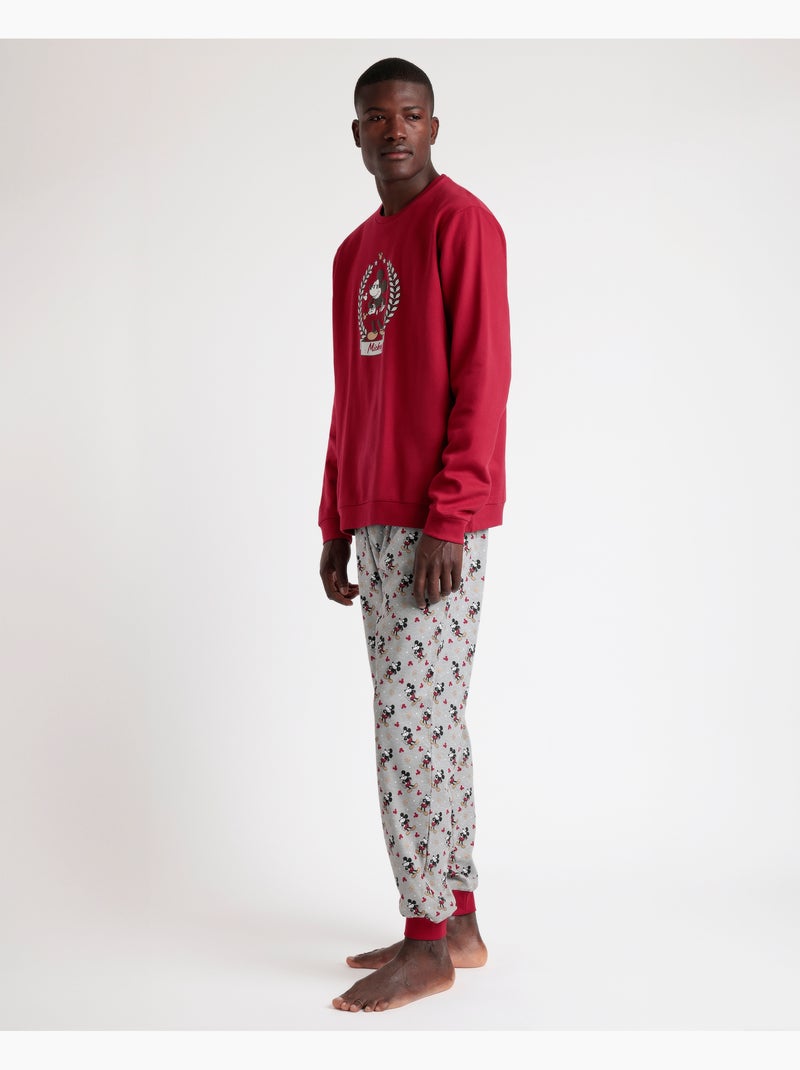 Pigiama a maniche lunghe da uomo DISNEY King Mickey Bordeaux - Kiabi