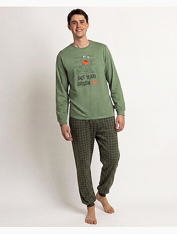 Pigiama a maniche lunghe da uomo DISNEY MUPPETS verde acceso