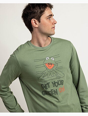 Pigiama a maniche lunghe da uomo DISNEY MUPPETS verde acceso
