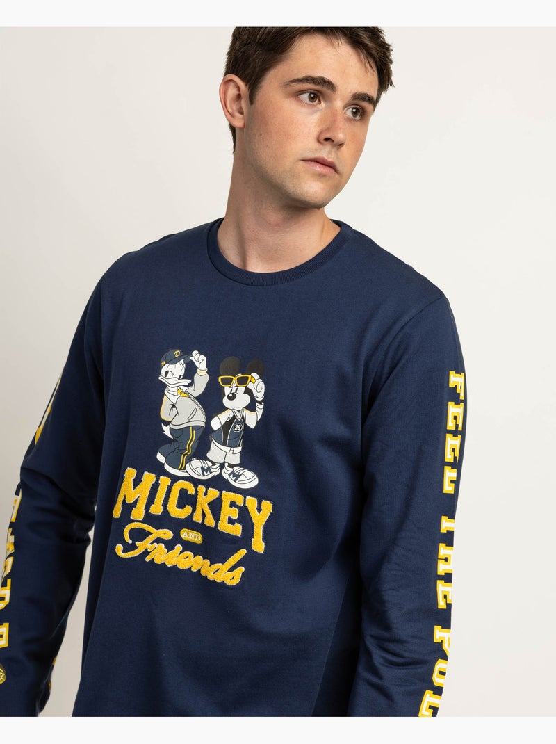 Pigiama a maniche lunghe da uomo Disney Varsity Squad Blu marino - Kiabi