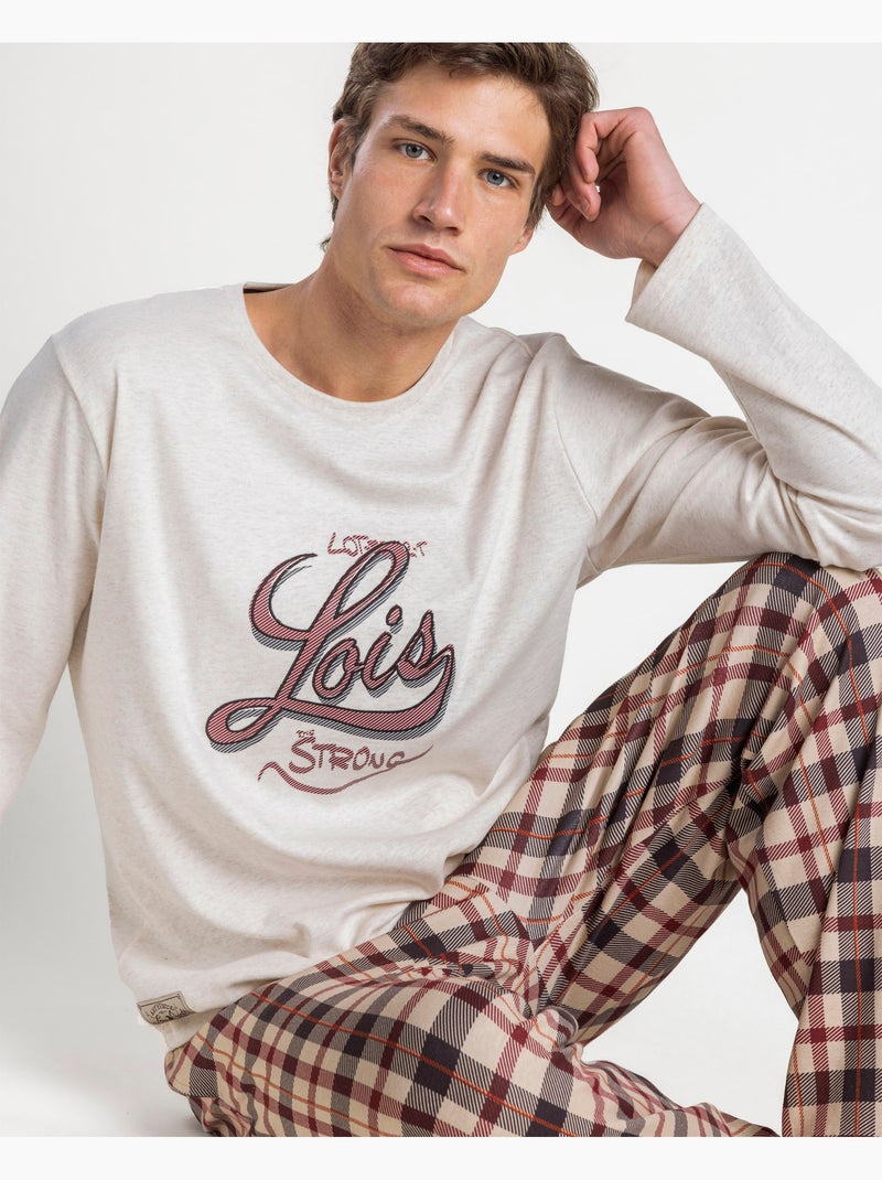 Pigiama a maniche lunghe da uomo LOIS Celsius Beige - Kiabi