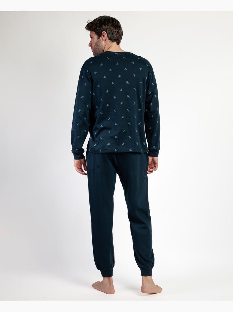 Pigiama a maniche lunghe da uomo LOIS Snow Blu marino - Kiabi