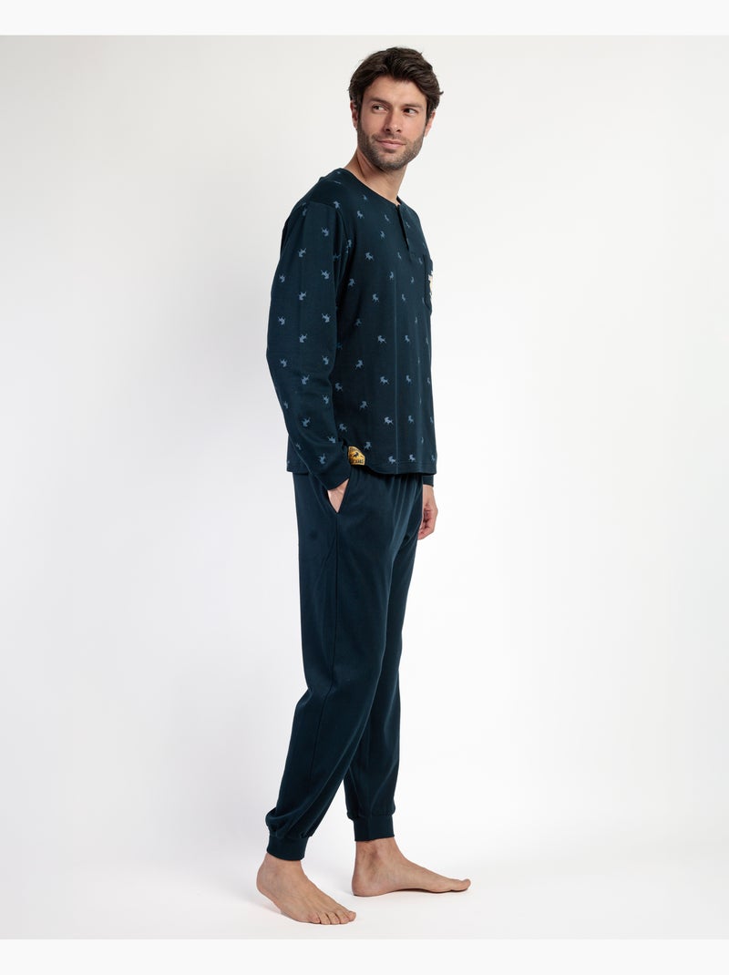 Pigiama a maniche lunghe da uomo LOIS Snow Blu marino - Kiabi
