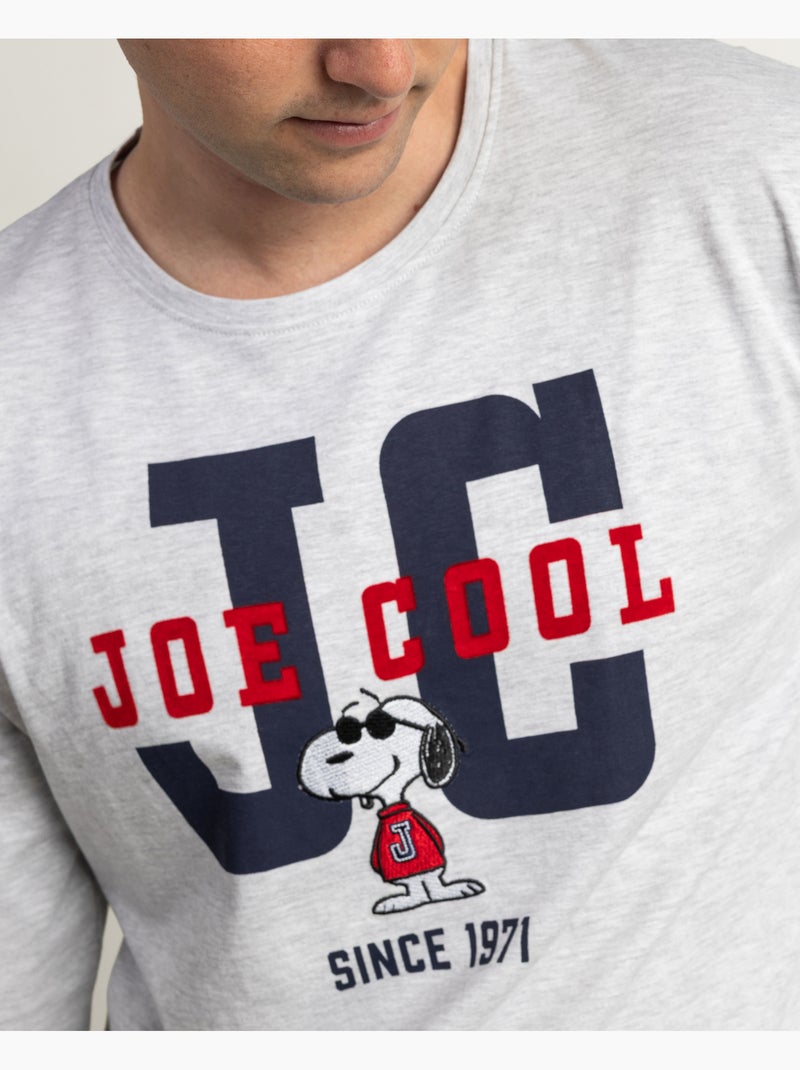 Pigiama a maniche lunghe da uomo PEANUTS Joe Cool Grigio melangiato - Kiabi
