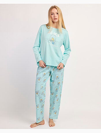 Pigiama a maniche lunghe Disney Alice blu da donna