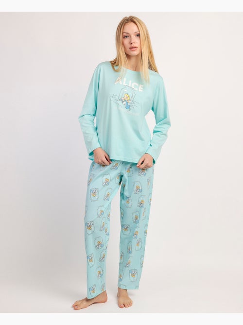 Pigiama a maniche lunghe Disney Alice blu da donna - Kiabi Pigiama a maniche lunghe Disney Alice blu da donna - Kiabi