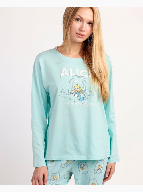 Pigiama a maniche lunghe Disney Alice blu da donna - Kiabi Pigiama a maniche lunghe Disney Alice blu da donna - Kiabi
