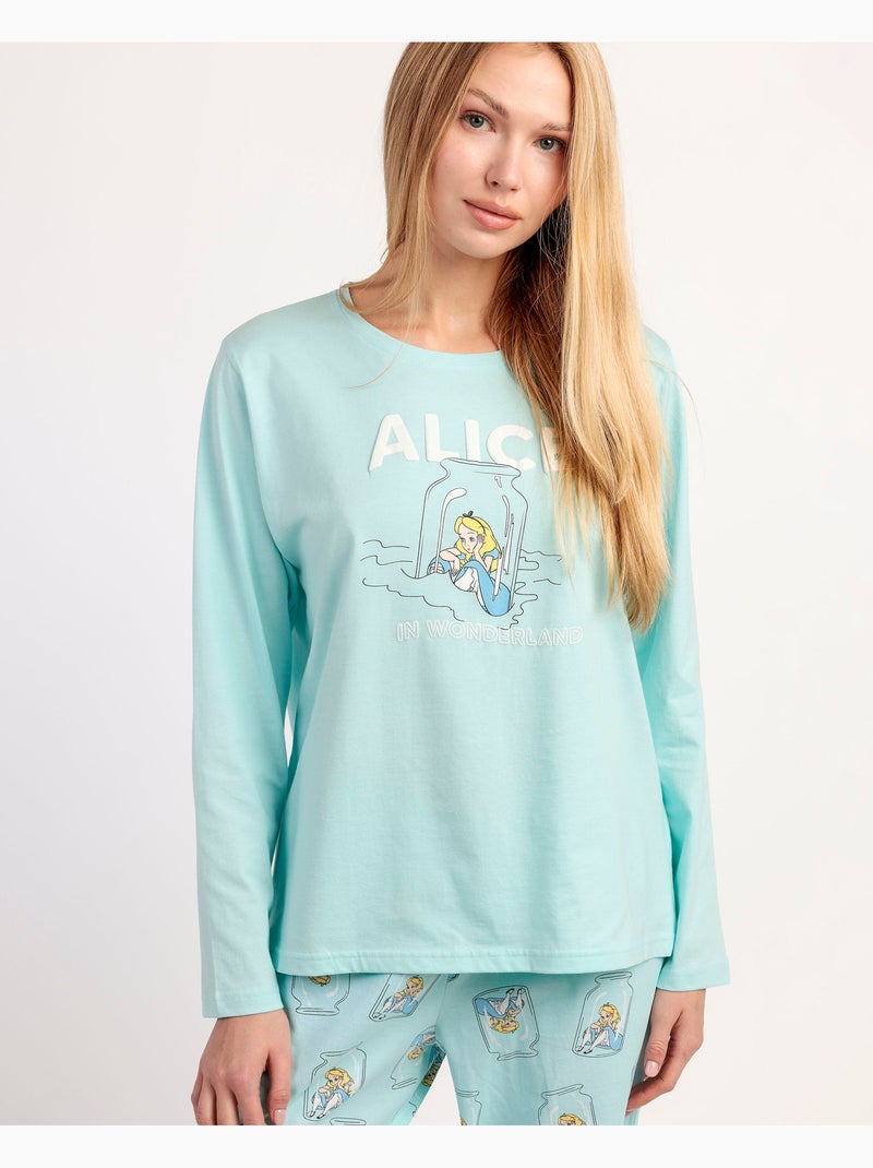 Pigiama a maniche lunghe Disney Alice blu da donna Blu - Kiabi