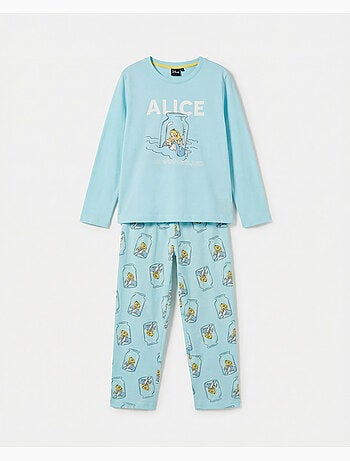 Pigiama a maniche lunghe Disney Blue Alice per bambine