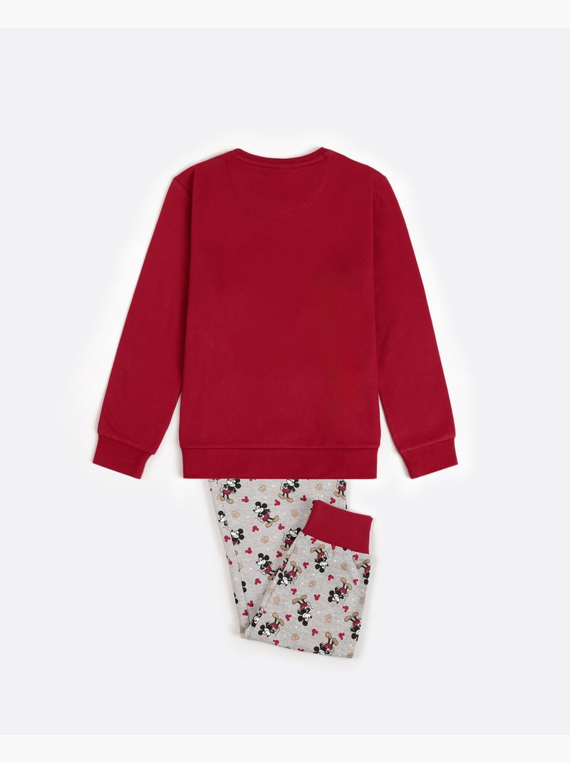 Pigiama a maniche lunghe DISNEY King Mickey per bambine Bordeaux - Kiabi