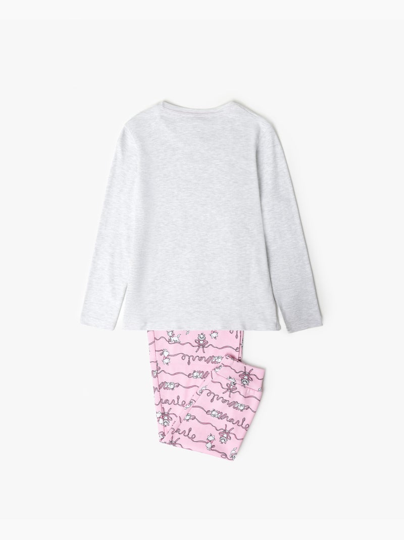 Pigiama a maniche lunghe DISNEY Marie per bambine Grigio melangiato - Kiabi