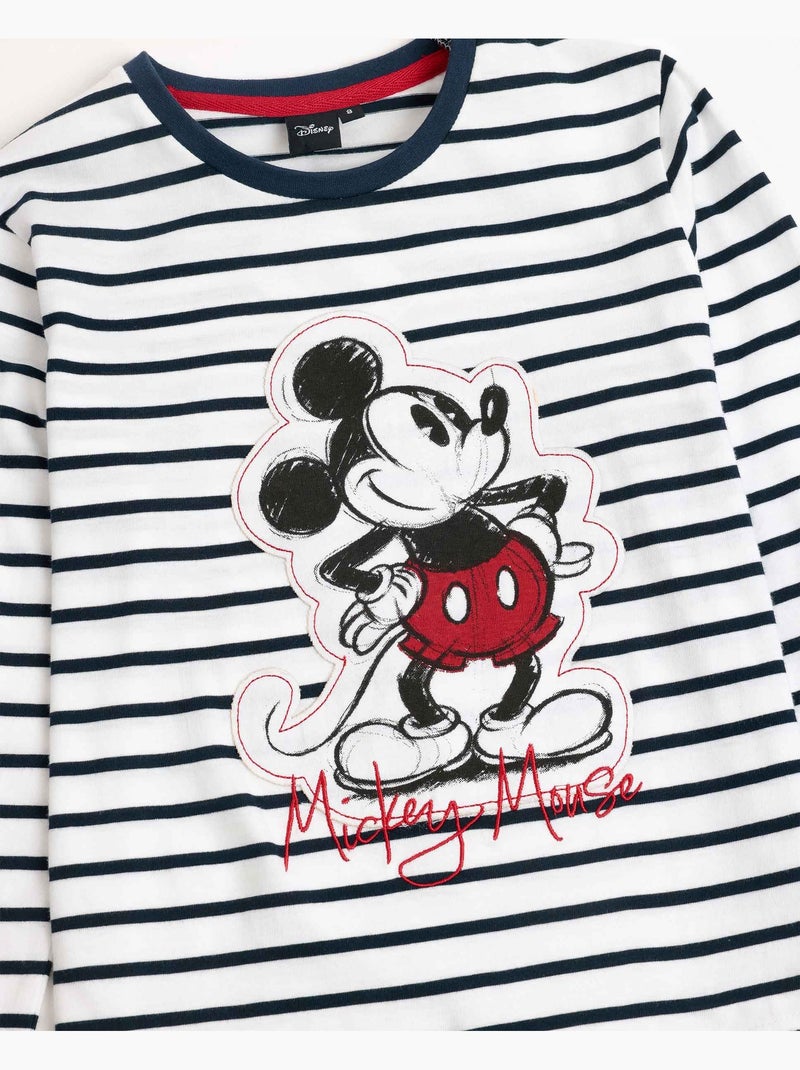 Pigiama a maniche lunghe DISNEY Mickey Patch per bambine Blu marino - Kiabi