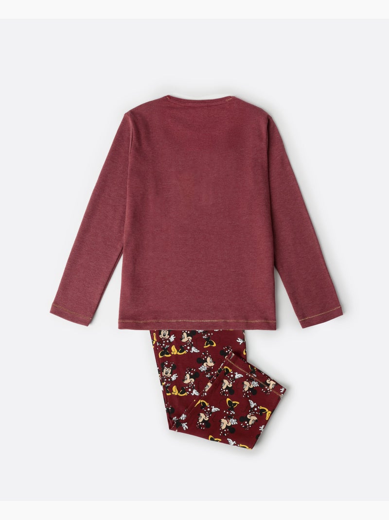 Pigiama a maniche lunghe DISNEY Minnie Mouse per bambine Bordeaux - Kiabi