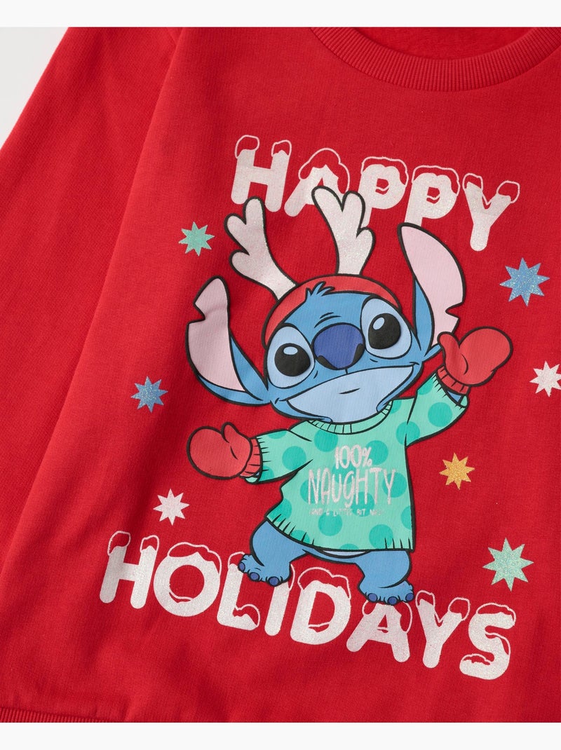 Pigiama a maniche lunghe Disney Stitch Happy Holidays per bambine Rosso - Kiabi